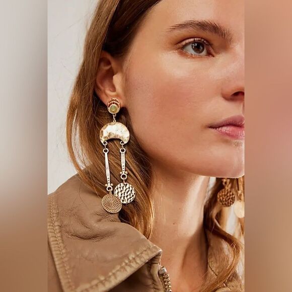 FREE PEOPLE Back To Brooklyn Dangle Earrings - Picture 1 of 4